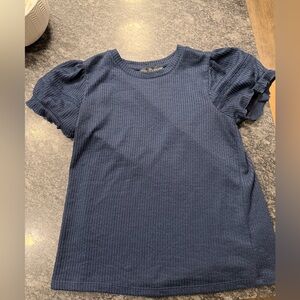 Fred David Navy Tee with Puff Sleeves